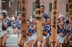 山笠　先頭走ります