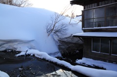 外は雪景色