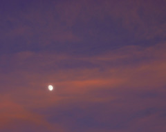 藍空 紅雲 白月