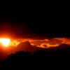 花火大会前の夕日