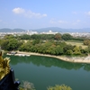 岡山城から見る後楽園