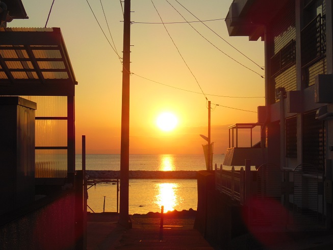 葉山の夕日(^^)