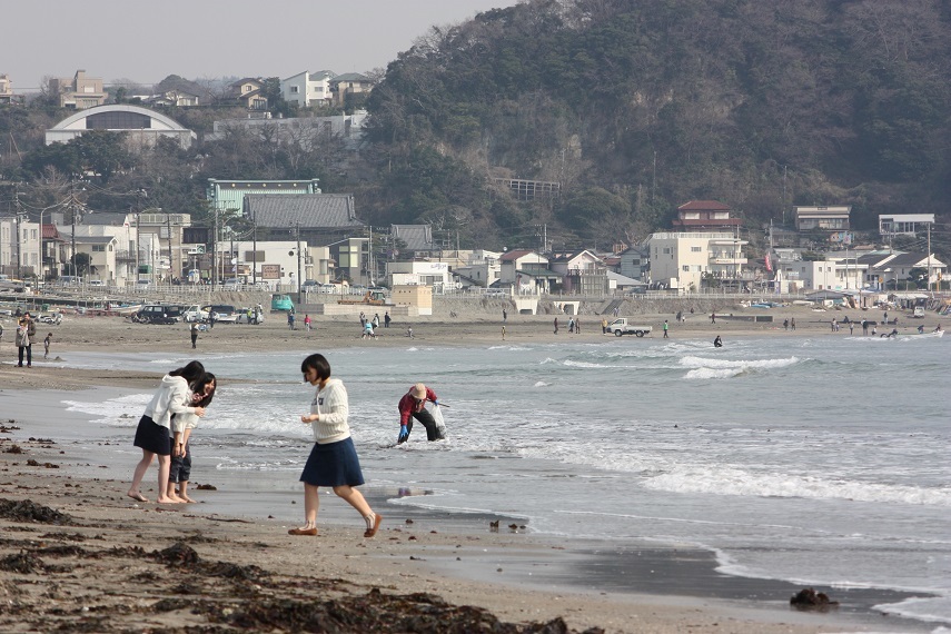 ♪由比ヶ浜から材木座^^