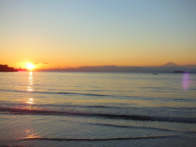 ♪夕日と富士山♪