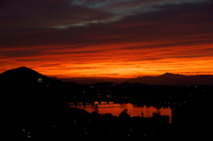 犬山城と夕焼け