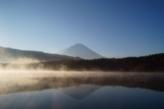 朝霧　と　逆さ富士