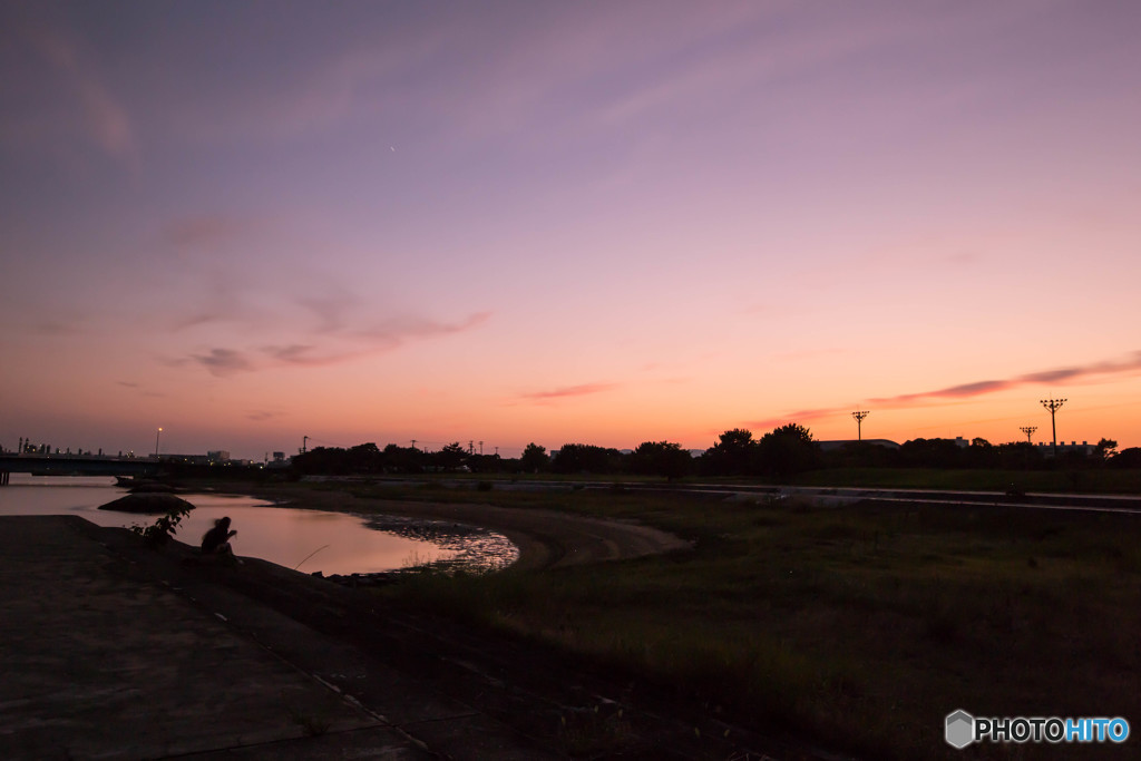 親子で夕涼み