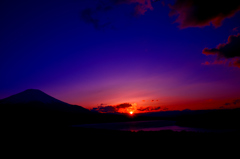 夕暮れの富士