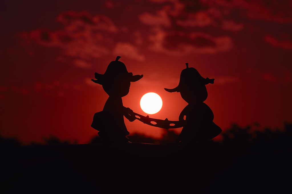 夕日で遊ぶ