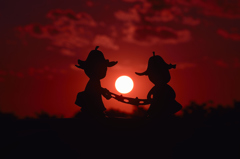 夕日で遊ぶ
