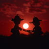夕日で遊ぶ