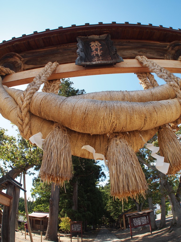 喜多方訪問　９－１「喜多方熊野神社大鳥居しめ縄」