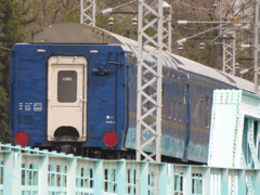 オロハネ24　回送中　東北本線　鬼怒川の鉄橋