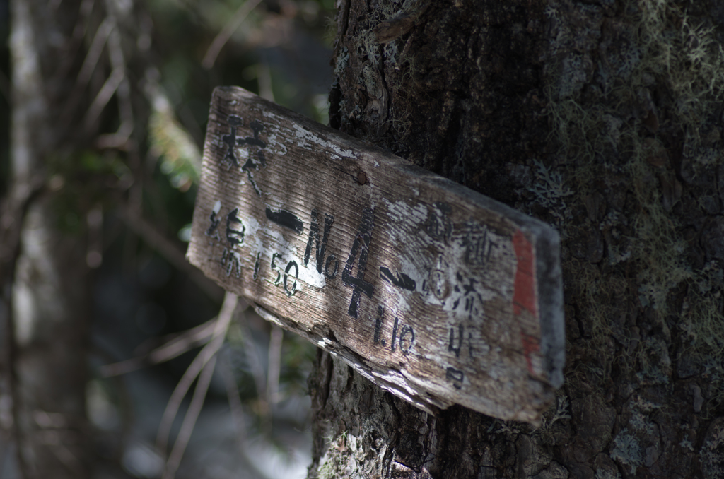 No.4 八ヶ岳杣添尾根登山道道標
