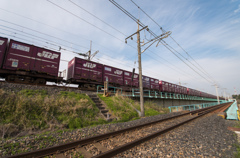 東北本線　鬼怒川鉄橋　JRF高速貨物