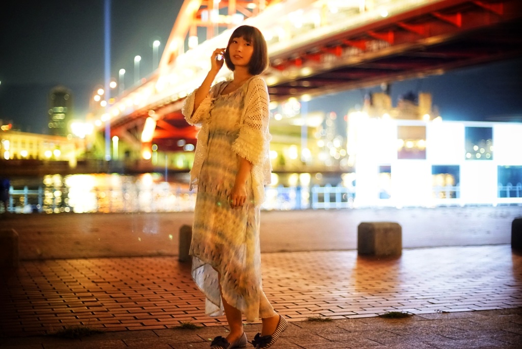 神戸大橋の夜景を