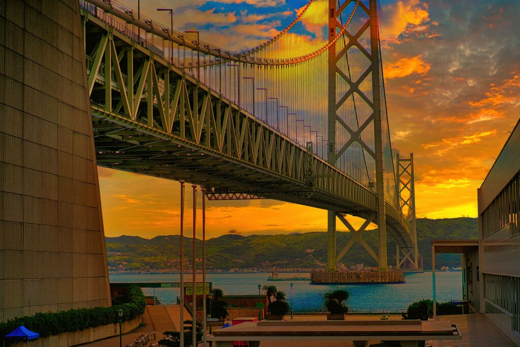 明石海峡大橋 夕暮れ