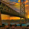 明石海峡大橋 夕暮れ