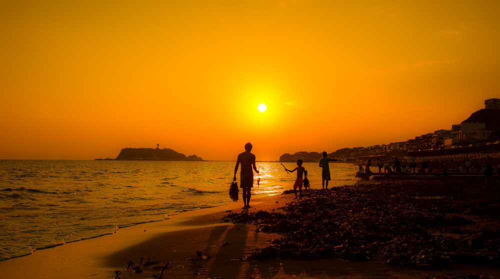 七里ガ浜の夕景