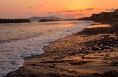 函館山に沈む夕日