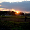 DSC_0931夕日　田園風景と子供たち