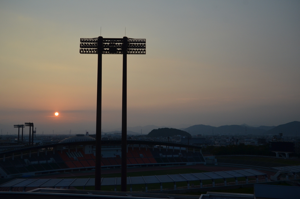 岐阜の夕陽