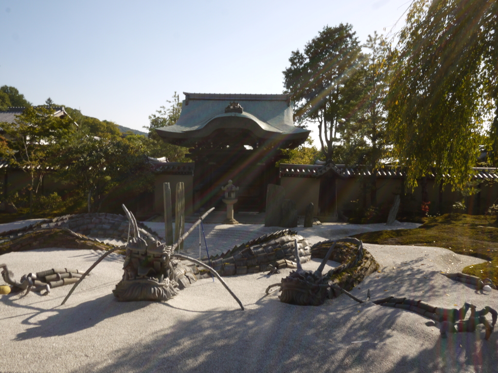 お寺と龍