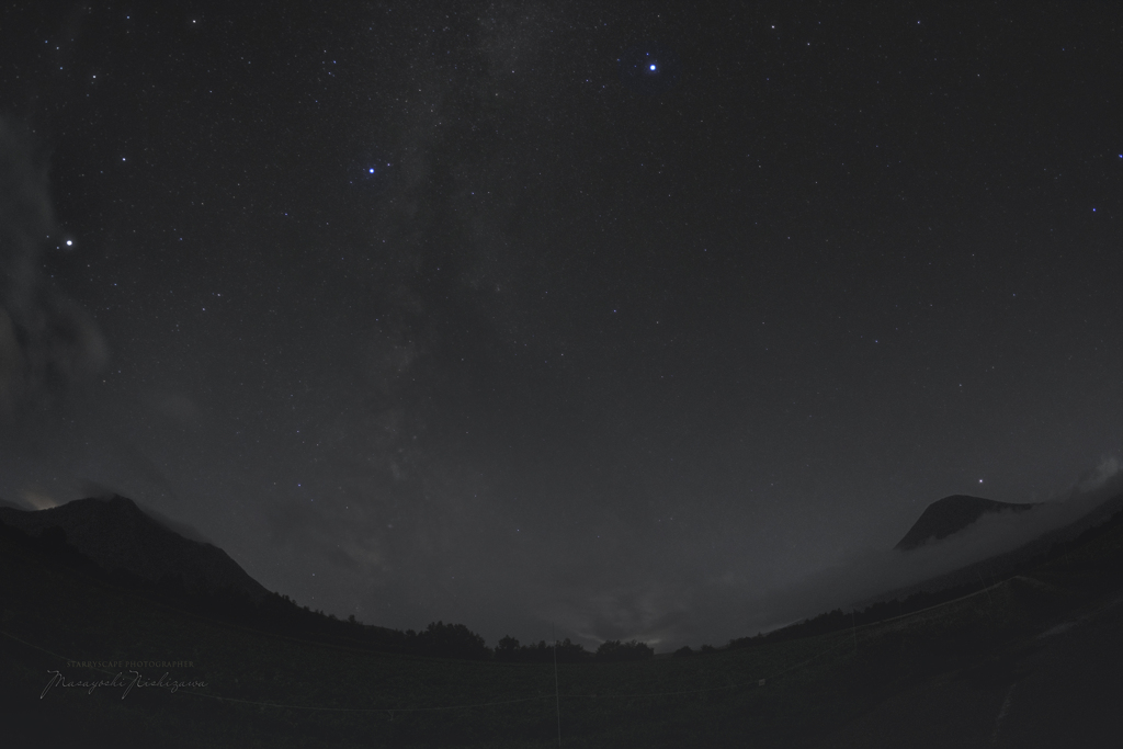 尻別岳と羊蹄山（リアル星景Ver.）