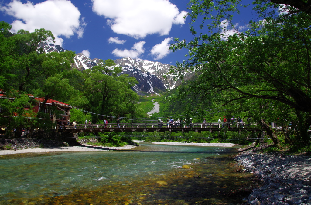 河童橋と穂高連峰