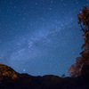 秋の空、紅葉と天の川