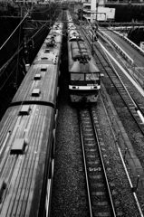 貨物列車と旅客列車