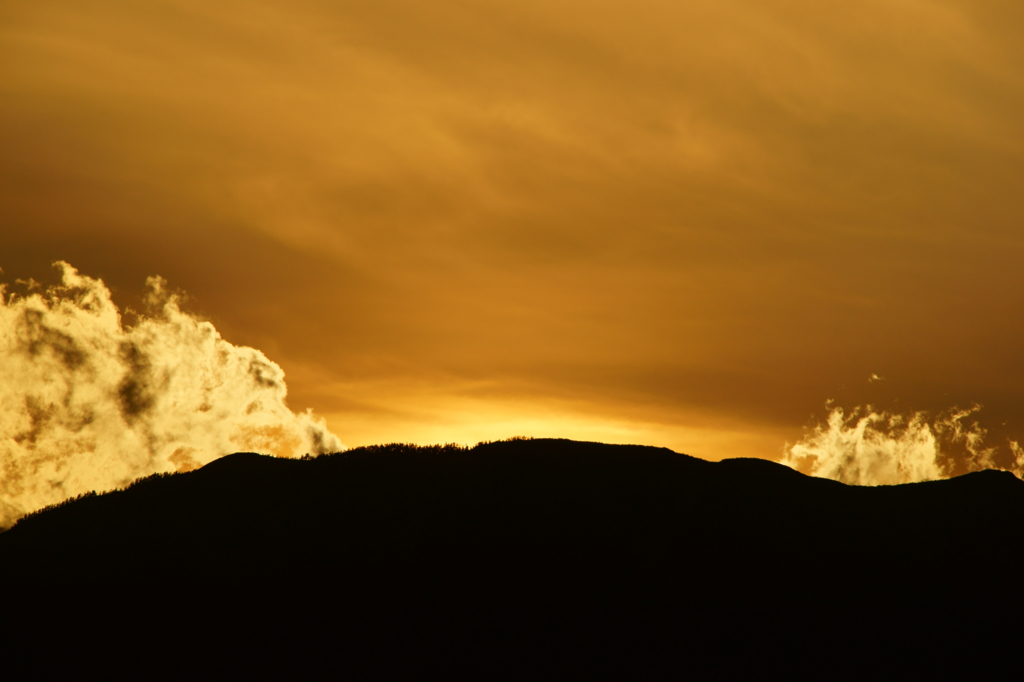 鍋冠山の日没
