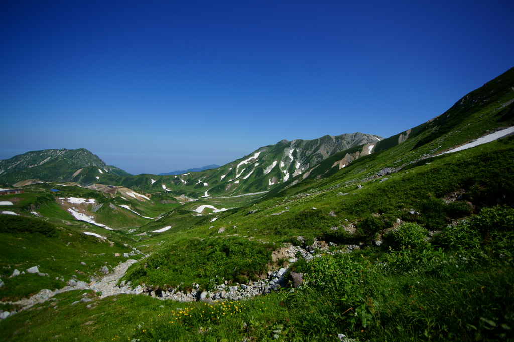 雷鳥沢方面を望む