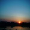 車窓の夕景