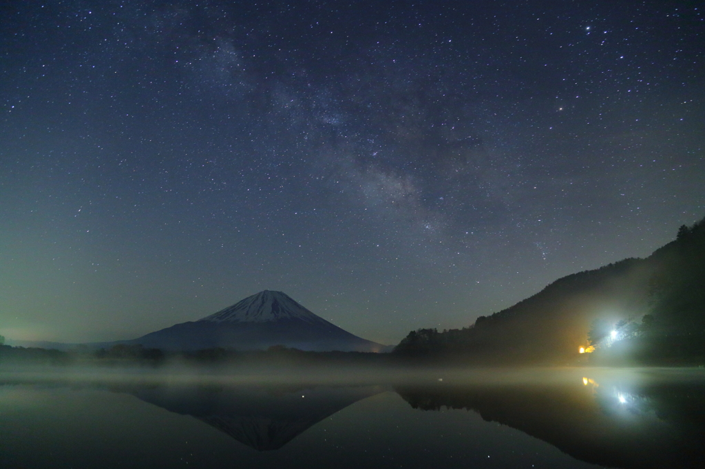 富士山と天の川