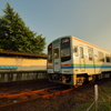 夕陽を受けて