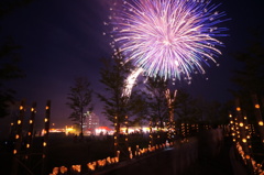 竹あかりと花火