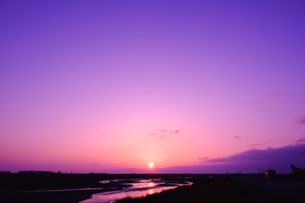 手取川の夕景２