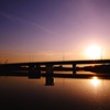 橋に沈む夕日
