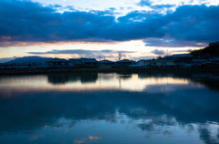 斑鳩の夕暮れ２月