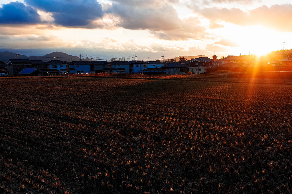 斑鳩の里の夕暮れ②