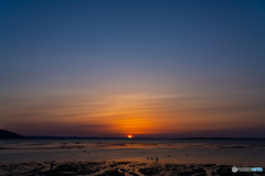 サロマ湖の夕陽　4月　⑥