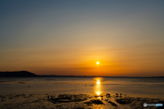 サロマ湖の夕陽　4月　④