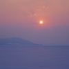 冬　サロマ湖　夕景　①