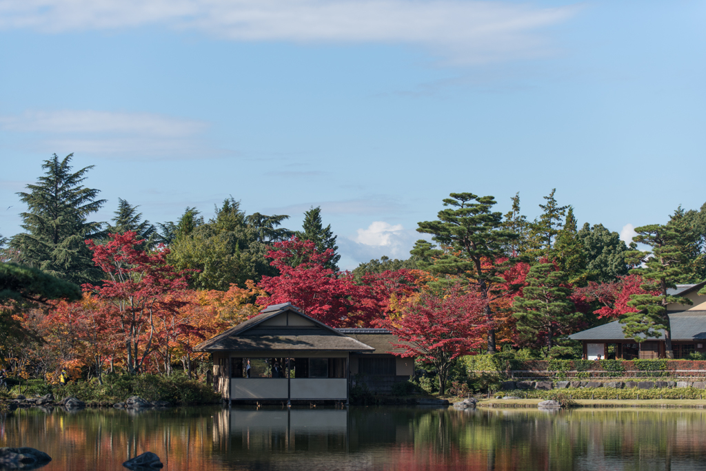 日本庭園の清池軒_後ろに富士山が見えるはずだったのですが残念