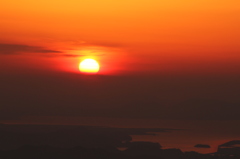 大山からの夕日