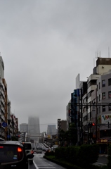 横浜/西区　霧に霞むランドマークタワー