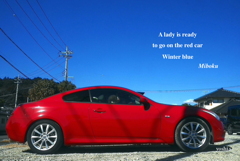 写真句：Red car：英語句画