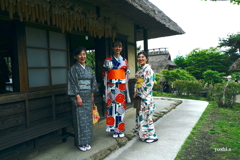 写真エッセイ：冠雪の富士 Photo Trip16：根場５：着物の女性たち
