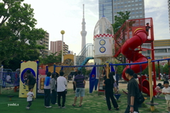 写真エッセイ：スカイツリーの見える公園